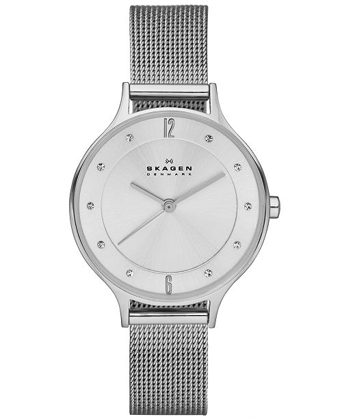 Skagen Women S Anita Stainless Steel Mesh Bracelet Watch 30mm Skw2149 Reviews Watches Jewelry Watches Macy S