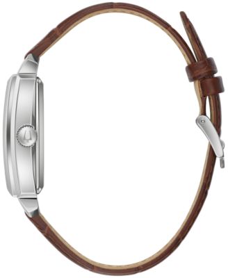 Men's Automatic Sutton Brown Leather Strap Watch 33mm