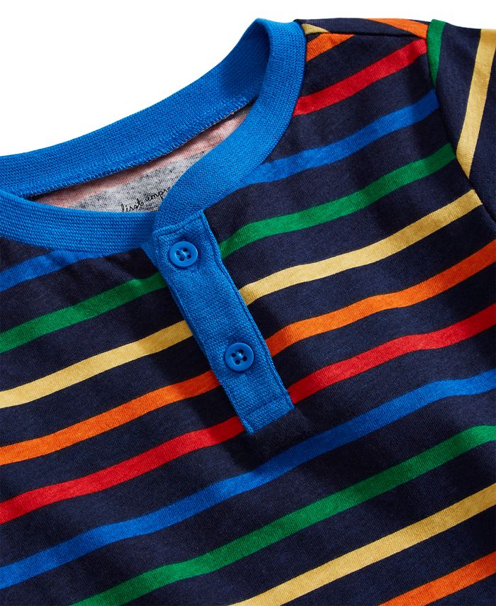 First Impressions Baby Boys LongSleeve Rainbow Days Henley Shirt