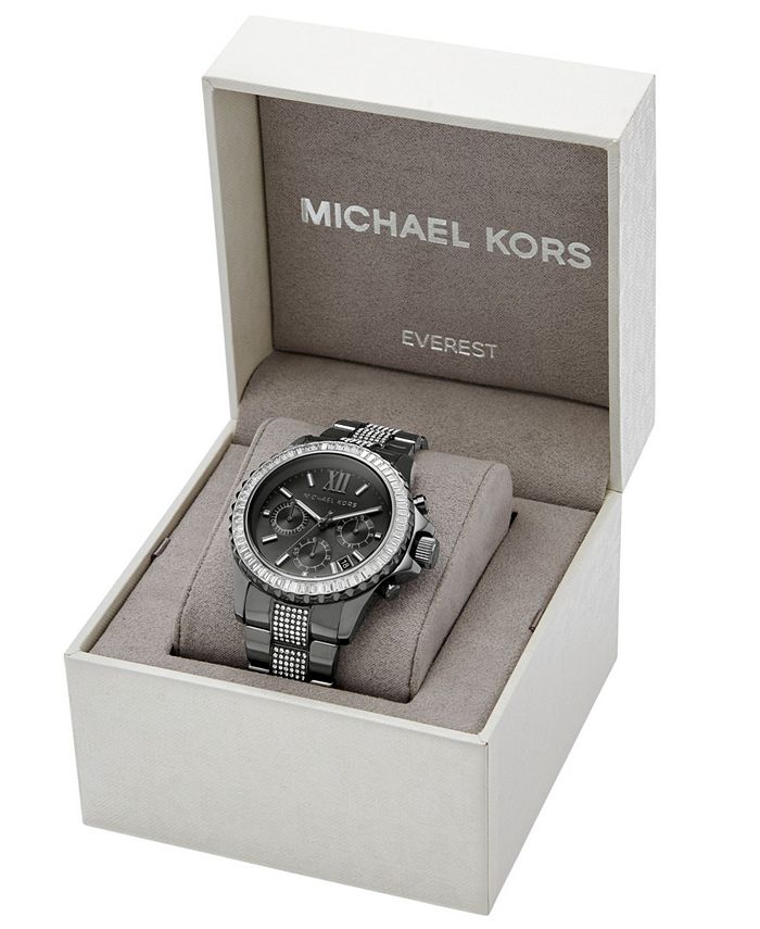 Michael Kors Everest Chronograph Black Dial Silver Steel Strap Watch For Women - MK5753