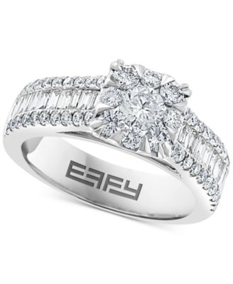 EFFY Collection - Diamond Halo Baguette Ring (1-1/2 ct. t.w.) in 14k White Gold