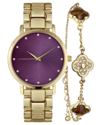 INC International Concepts - Women's Gold-Tone Bracelet Watch 38mm & Bracelet Set