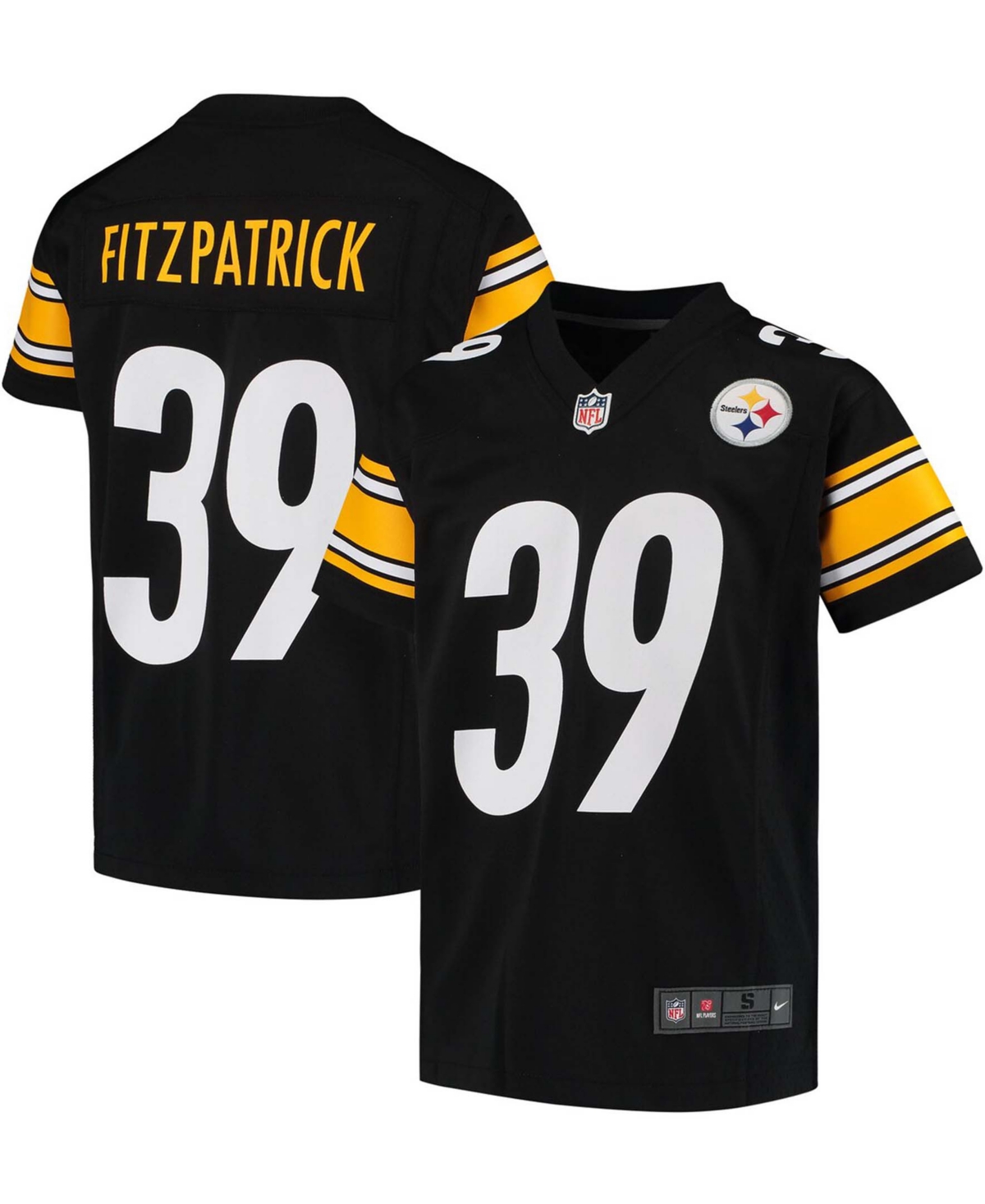Youth Boys and Girls Minkah Fitzpatrick Black Pittsburgh Steelers Game Jersey