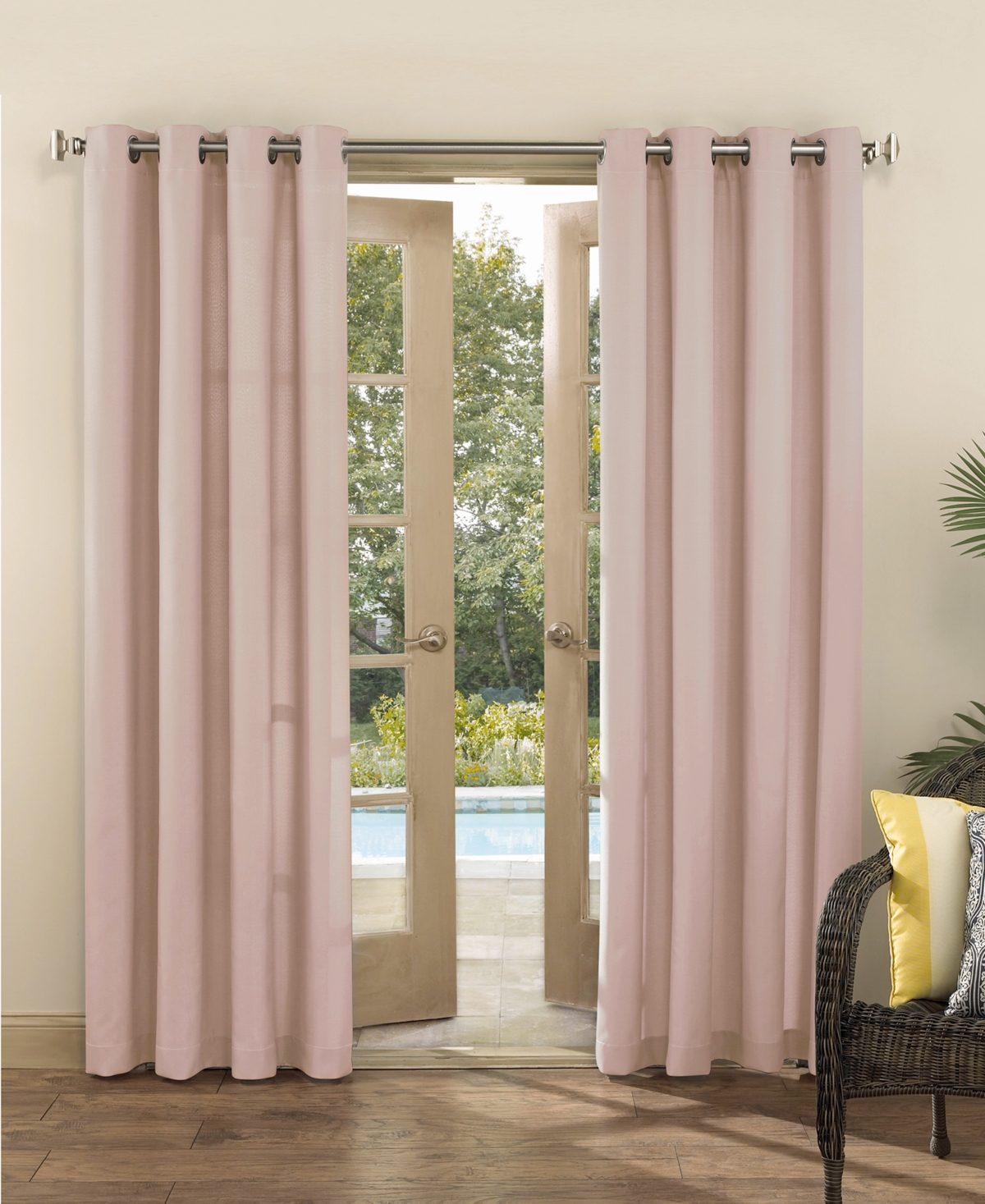 Sailor Indoor/Outdoor Uv Protectant Room Darkening Grommet Curtain Panel