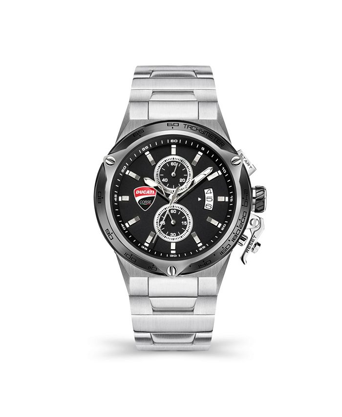 Ducati Corse Men's Giro Uno Silver-tone Stainless Steel Bracelet Watch ...