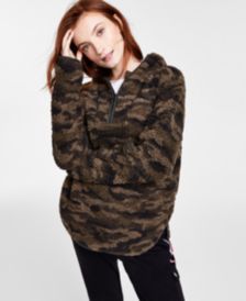 Camo Sherpa Quarter-Zip Top