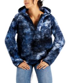 Tie-Dyed Hooded Sherpa Sweater