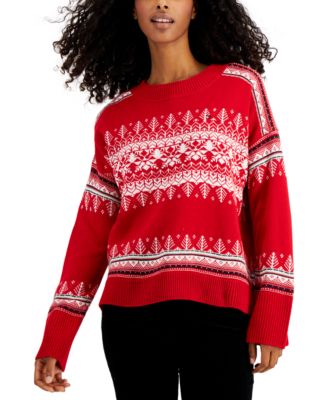Tommy Hilfiger Fair Isle Drop-Shoulder Sweater & Reviews - Sweaters ...
