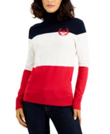 Colorblocked Crest Logo Buttoned-Cuff Sweater