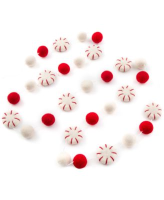 Thirstystone - Felted Wool Peppermint Candy Table Garland