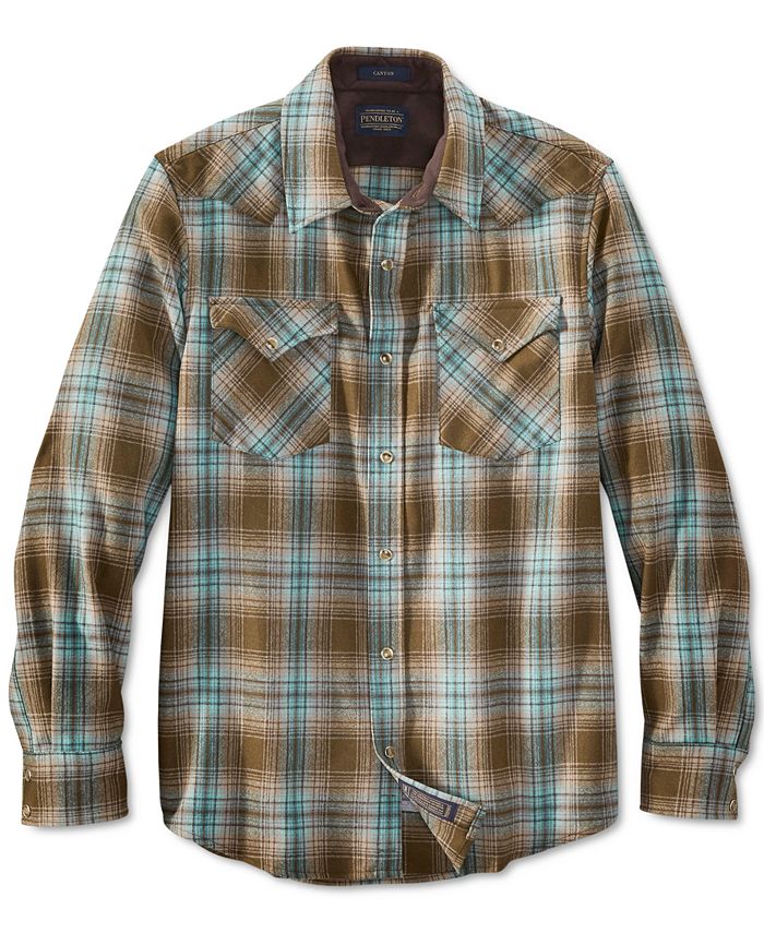 Pendleton Men's Canyon Plaid Wool Western Shirt - Macy's