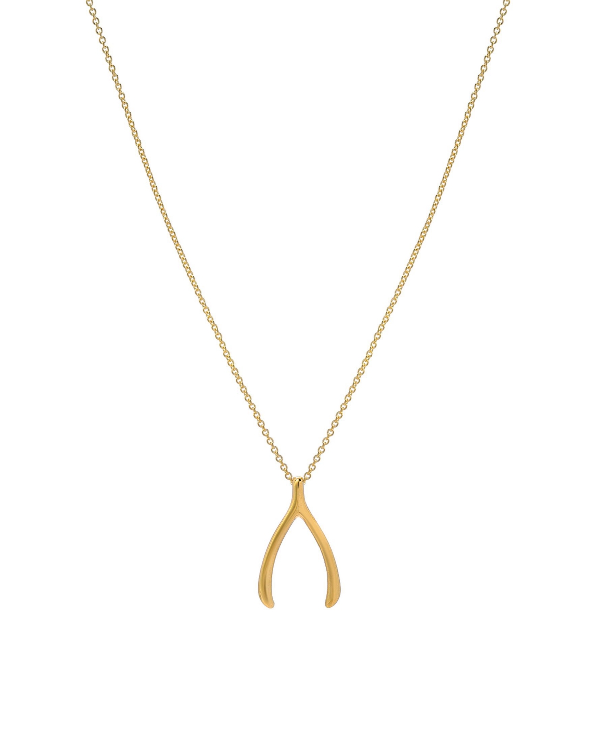 Wishbone 14K Yellow Gold Necklace - Gold