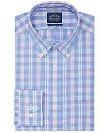 Men's Classic/Regular-Fit Non-Iron Stretch Collar Plaid Dress Shirt