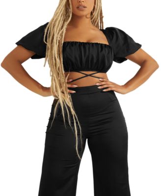 GUESS - Cropped Puffed Sleeve Chaz Top