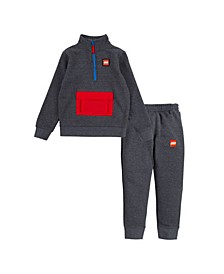 Little Boys Half-Zip Pullover and Pants, 2 Piece Set