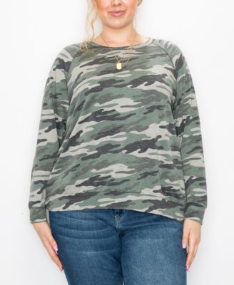 plus size women's camouflage sweatshirts