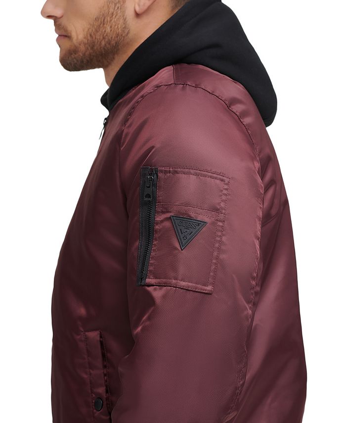 GUESS Men's Bomber Jacket with Removable Hooded Inset & Reviews Coats & Jackets Men Macy's