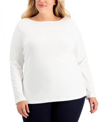 white plus size tops