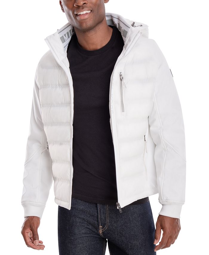 Michael Kors Men's Mixed Media Softshell Hooded Jacket - Macy's