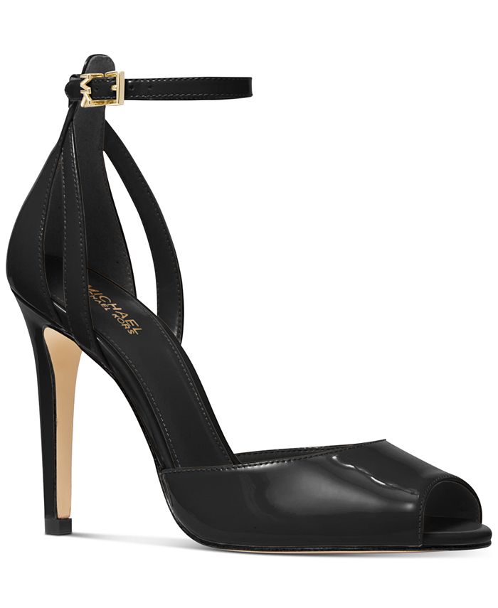 Michael Michael Kors Womens Ava Ankle Strap Dress Sandals  Black 10 Medium (B,M)