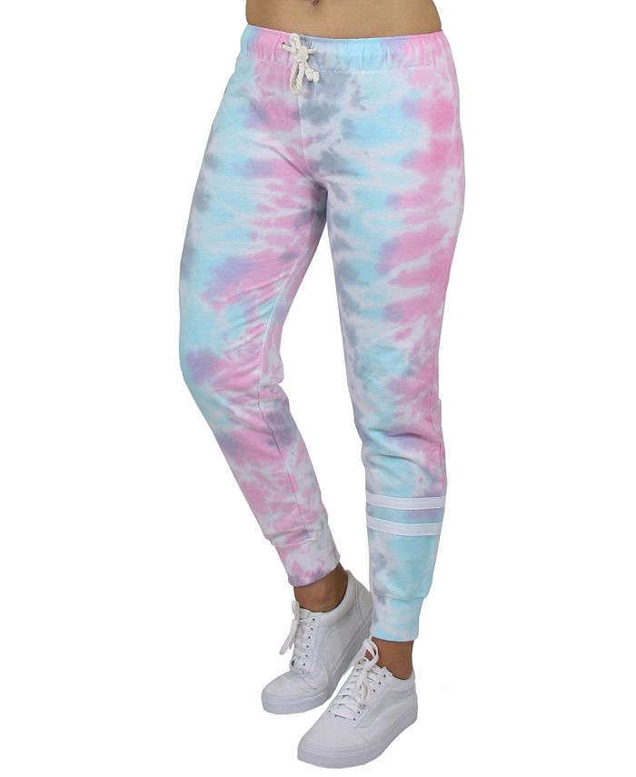 Galaxy By Harvic Women's Tie-Dye Fashion French Terry Joggers - Macy's