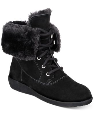 macy's black lace up boots