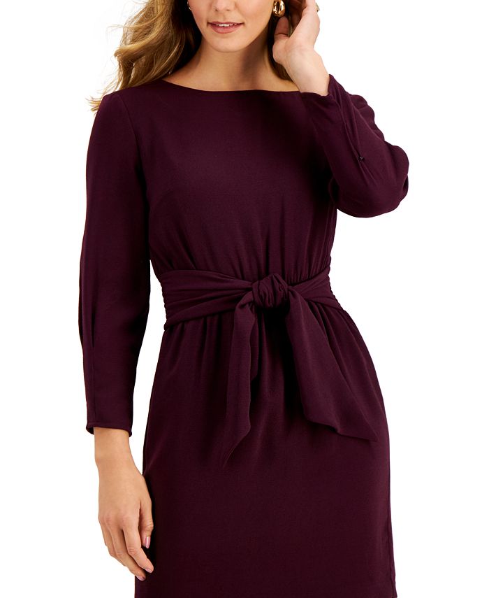 Vince camuto tie cheap waist crepe dress