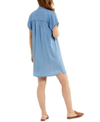 A Pea in the Pod Cotton Chambray Maternity & Nursing Short Sleeve Dress -  Macy's