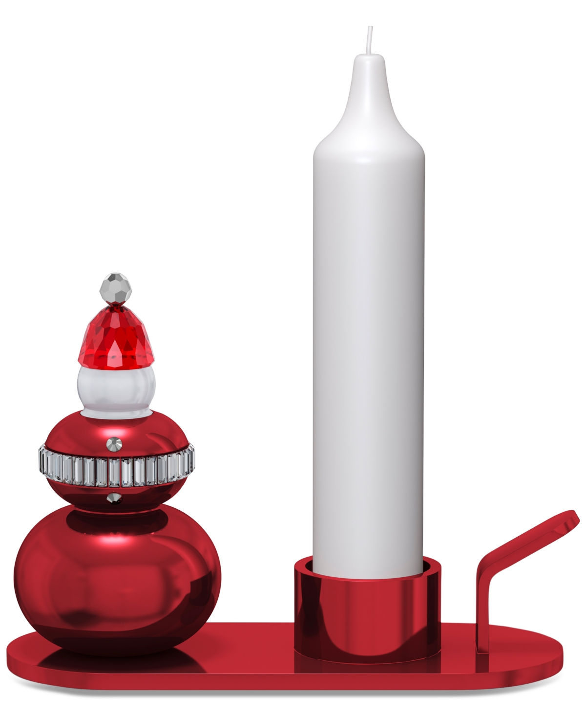 Holiday Cheers Santa Claus Candle Holder - Red