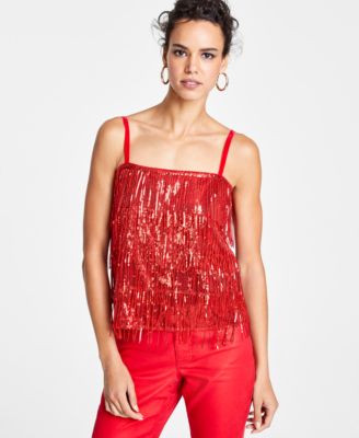 INC International Concepts - Sequined Fringe Camisole