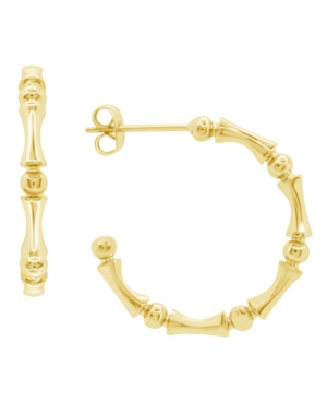 ESSENTIALS AND NOW THIS HIGH POLISHED C HOOP EARRING, GOLD PLATE