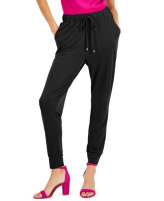 Inc High-Waist Drawstring Joggers, Created for Macy's - Deep Black - Size XXL
