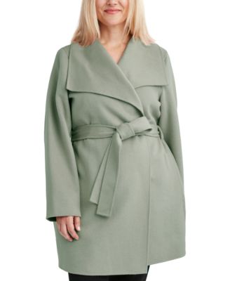 Tahari Plus Size Double-Face Belted Wrap Coat & Reviews - Coats