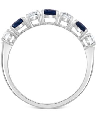 EFFY&reg; Blue & White Sapphire (1-1/10 ct. t.w.) Band in 14k White Gold. (Also available in Emerald and Ruby)