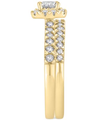 Diamond Princess Halo Bridal Set (1 ct. t.w.) in 14k White or Yellow Gold