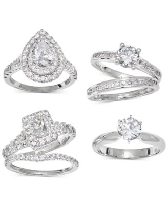 Diamond Halo Emerald Bridal Set (2. ct. t.w.) in 14k White, Yellow or Rose Gold