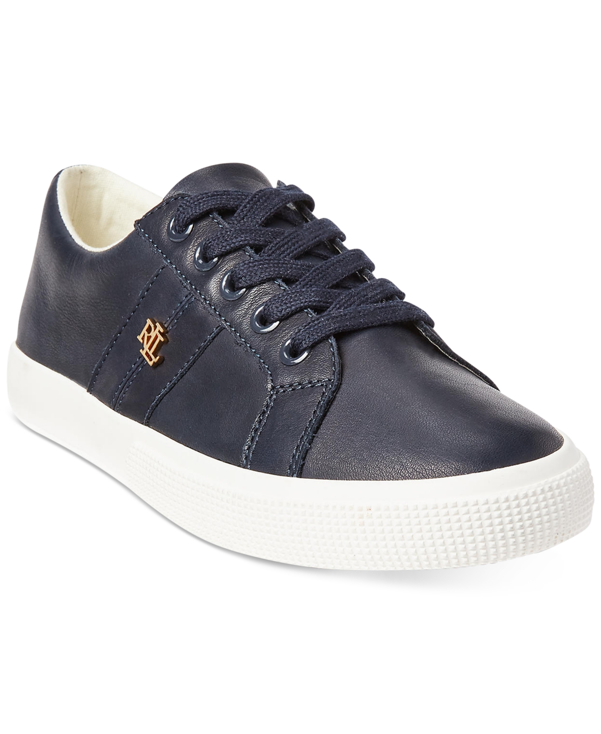 Ralph Lauren Janson Ii Nappa Leather Sneaker In Lauren Navy