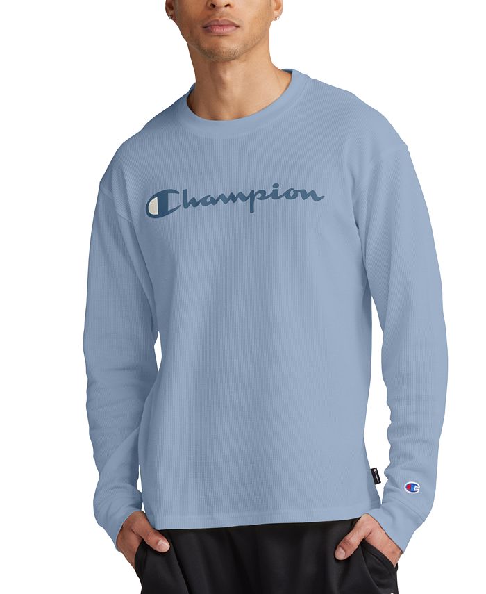 Champion Men's Waffle Logo Graphic Long-Sleeve T-Shirt - Macy's