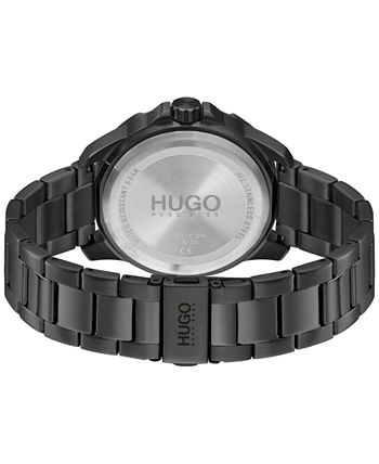 HUGO - Men's Streetdiver Black Ion Plated Steel Bracelet Watch 44mm