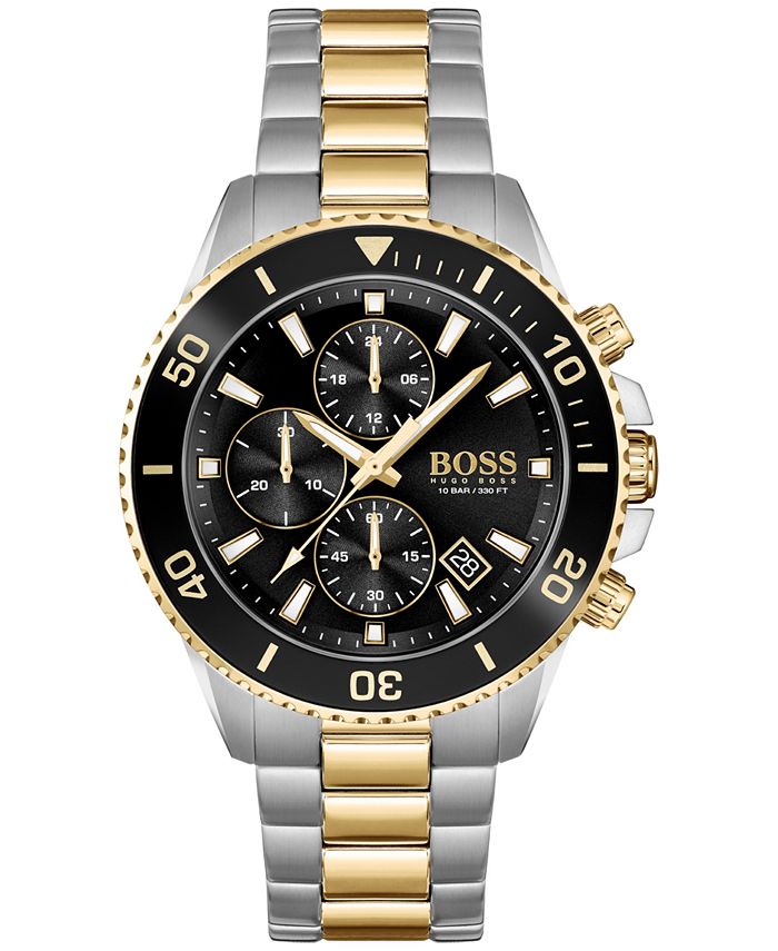 BOSS Admiral Men's Chronograph Two-Tone Stainless Steel Bracelet Watch ...