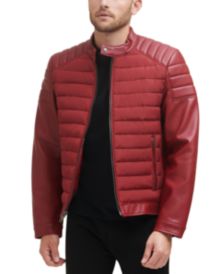 Men's Mixed Media Motocross Jacket with Quilted Shoulders