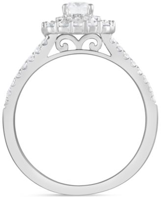 Diamond Double Halo Ring (1 ct. t.w.) in 14k White Gold