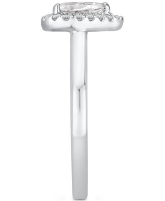 Diamond Pear Halo Engagement Ring (5/8 ct. t.w.) in 14k White Gold