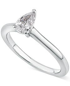 Diamond Pear Solitaire Engagement Ring (1/2 ct. t.w.) in 14k White Gold or 14k Gold and White Gold