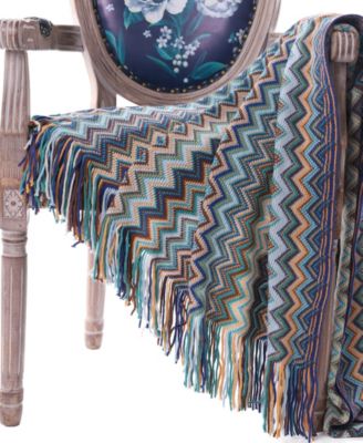 Multi-Color Chevron Pattern Throw, 60" x 50"