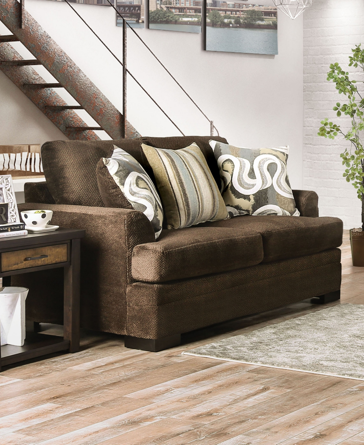 Furniture of America Korona Park Upholstered Loveseat