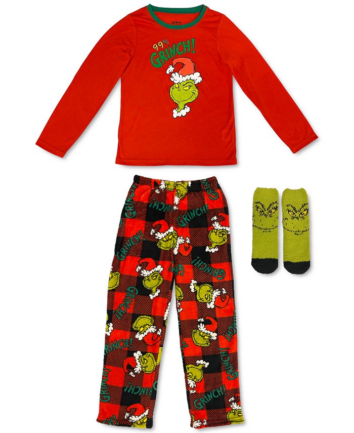 The Grinch Matching Little & Big Girls 3Pc. Grinch Family Pajama Set
