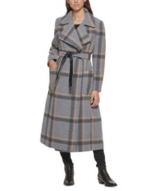 Petite Plaid Maxi Wrap Coat