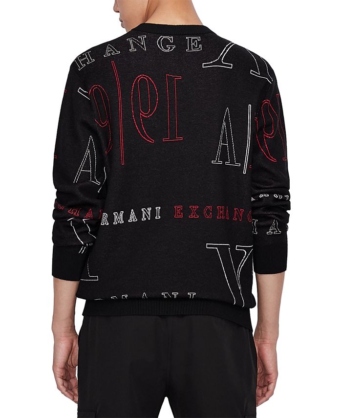 A|X Armani Exchange Men's 1991 Allover Logo Sweater - Macy's