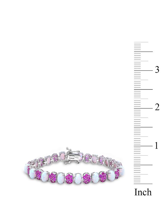 Macy's - Opal (9-3/4 ct. t.w), Pink Sapphire (5-7/8 ct. t.w.) Tennis Bracelet set in Sterling Silver.